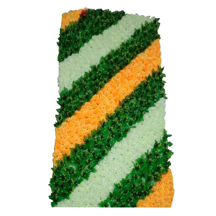 CROSS LINE CARNITION AND GREEN LEAF  WALL PANEL GREEN LEAF, YELLOW AND WHITE