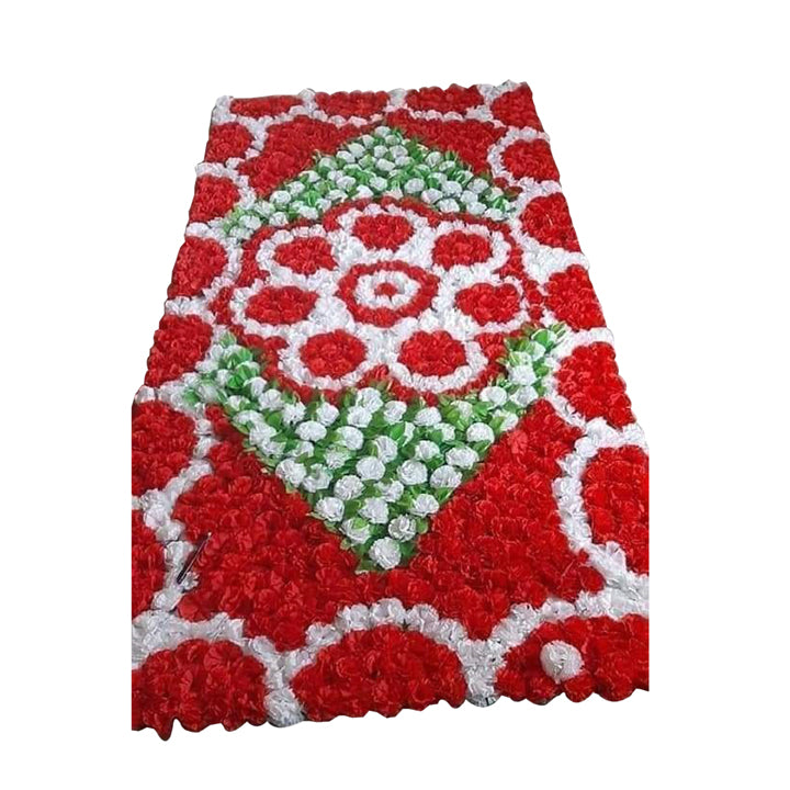 CARNITION RANGOLI WALL PANEL RED AND WHITE