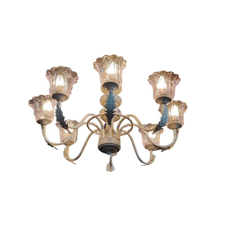 METAL 8 LIGHT S SHEPE ROD CHANDELIER