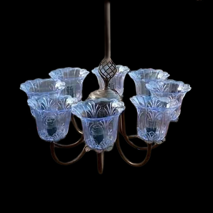 METAL 8 LIGHT CUP CHANDELIER