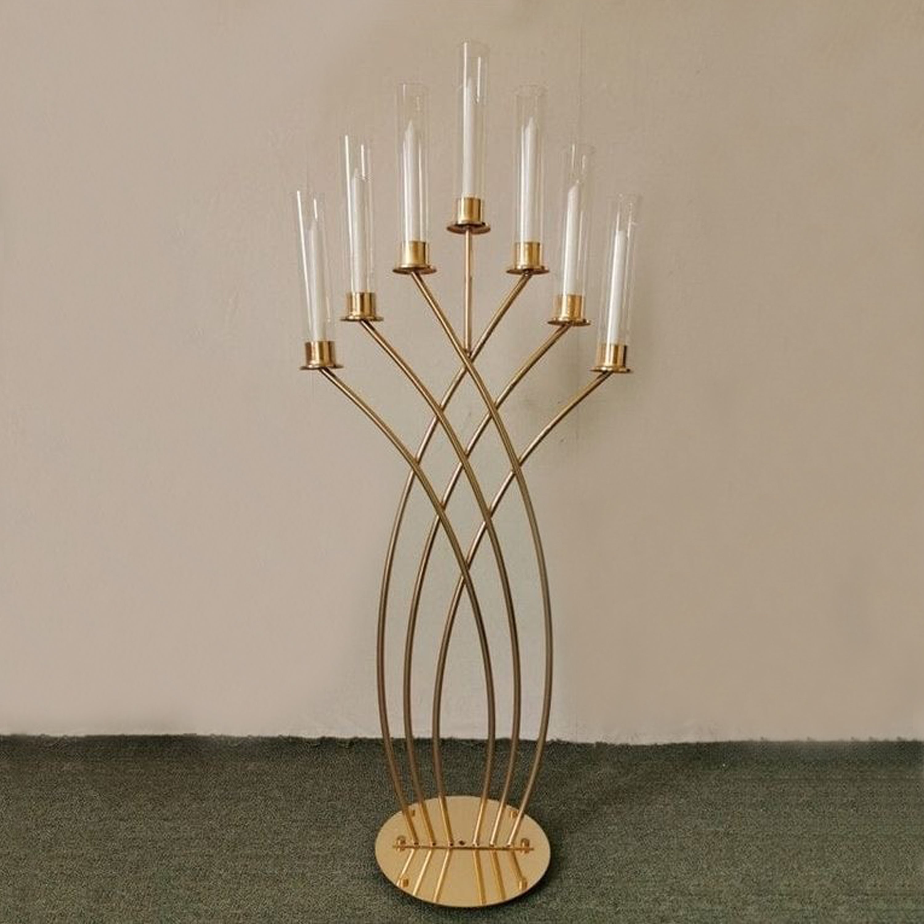 7 Light Glass Candel Stand