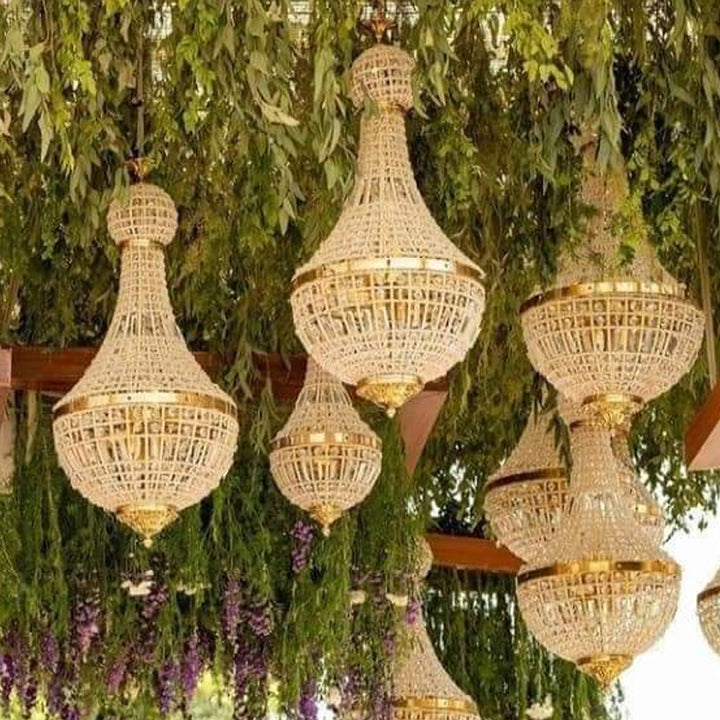 CRYSTAL AND METAL CHANDELIER