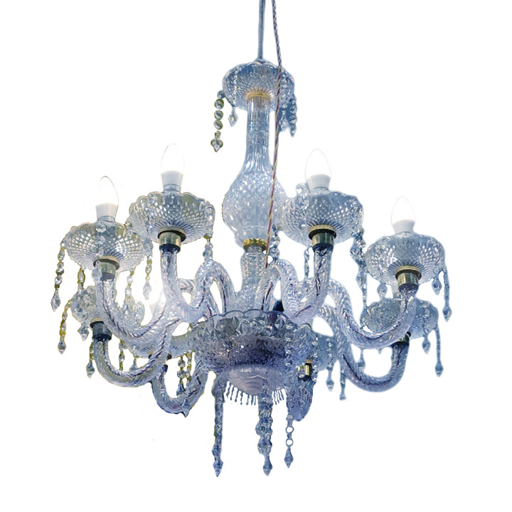 ACRYLIC CHANDELIER -  8 BULB - TRANSPARANT COLOUR