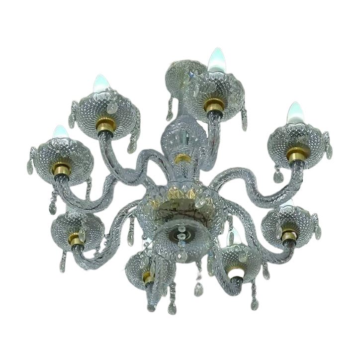 ACRYLIC CHANDELIER -  8 BULB - TRANSPARANT COLOUR