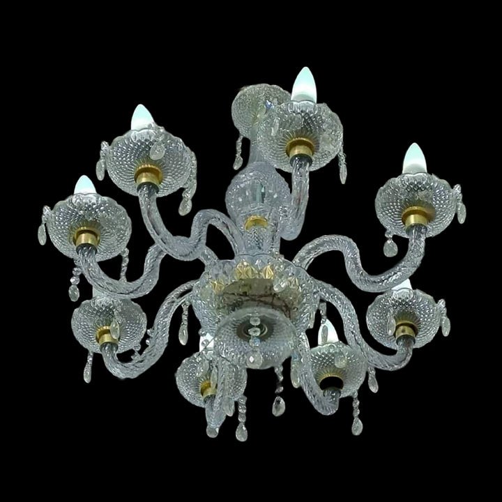 ACRYLIC CHANDELIER -  8 BULB - TRANSPARANT COLOUR