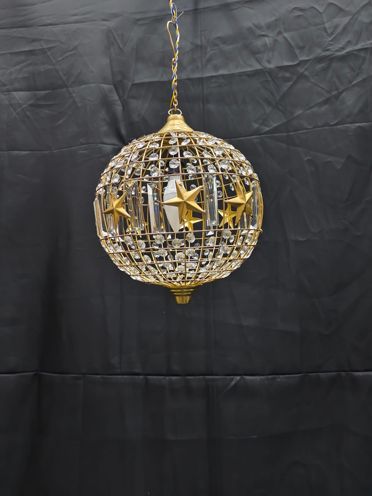 SINGLE LIGHT CRYSTAL HANGING BALL