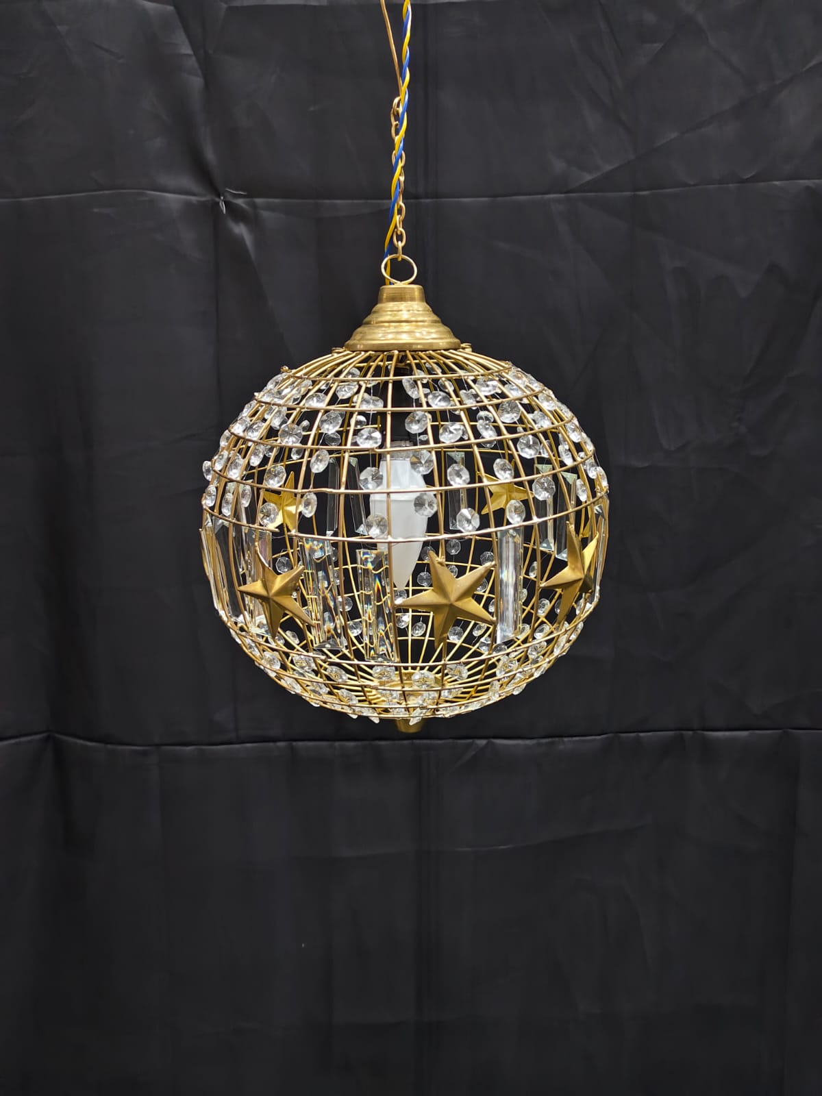 SINGLE LIGHT CRYSTAL HANGING BALL