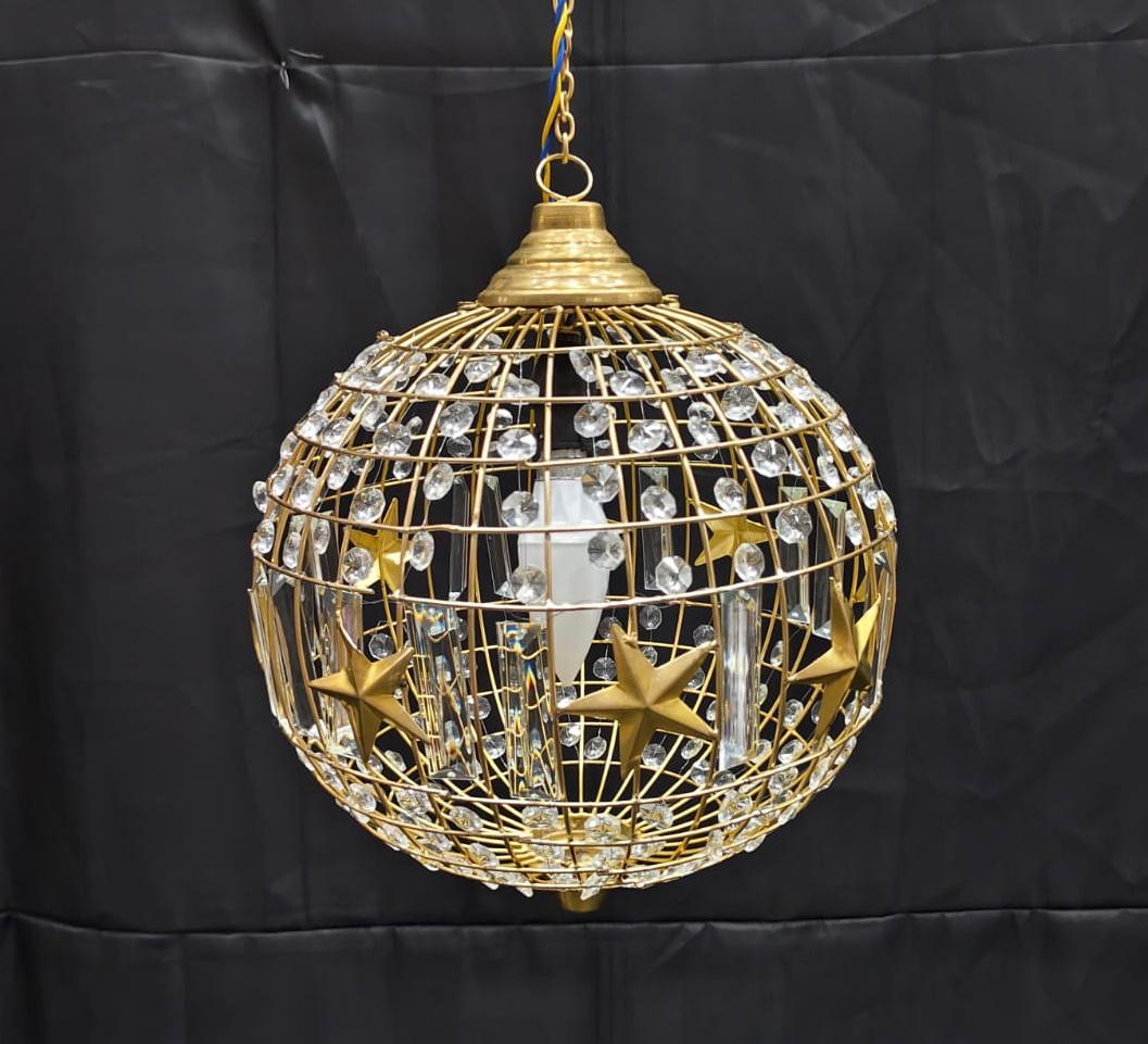 SINGLE LIGHT CRYSTAL HANGING BALL