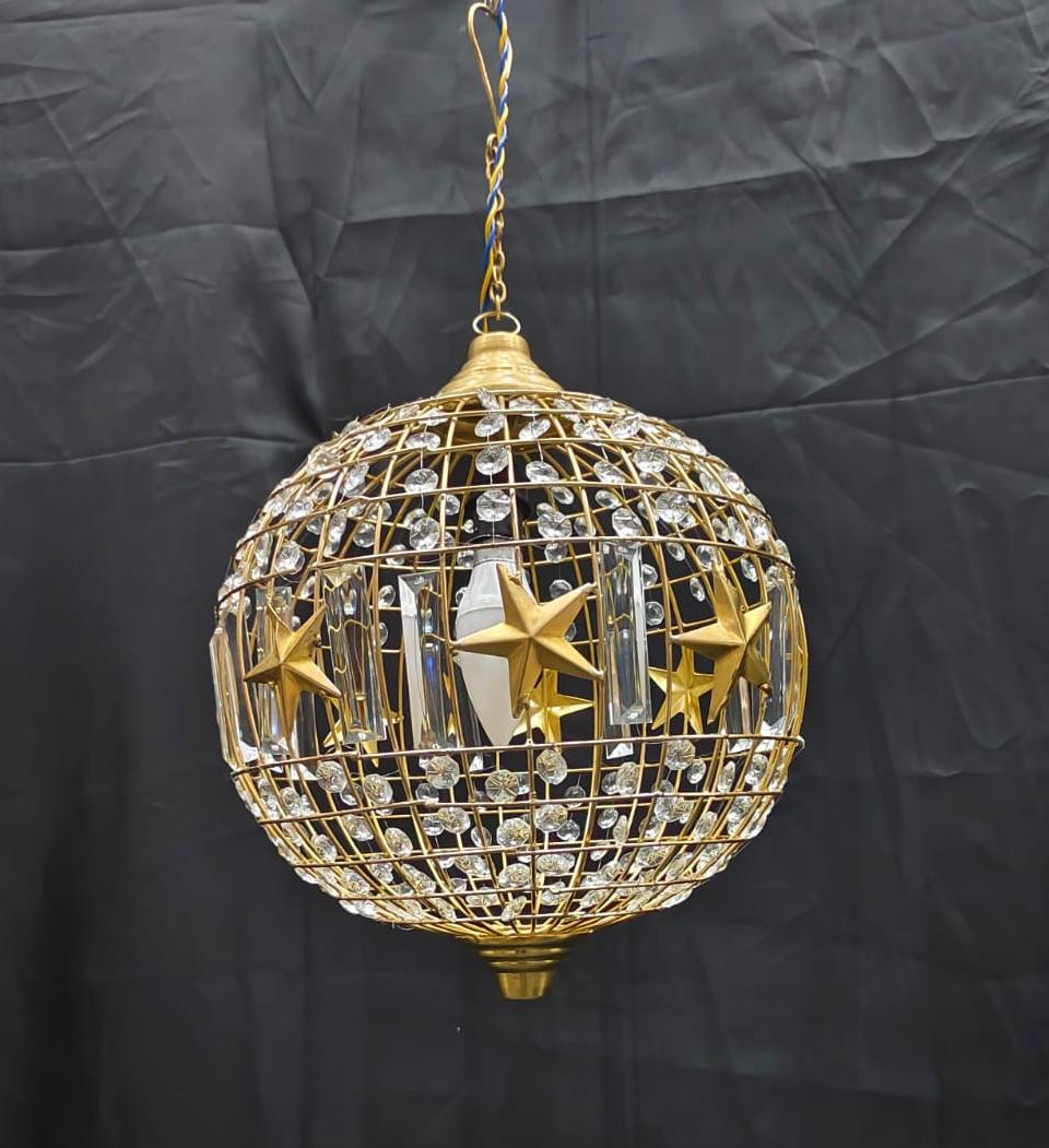 SINGLE LIGHT CRYSTAL HANGING BALL