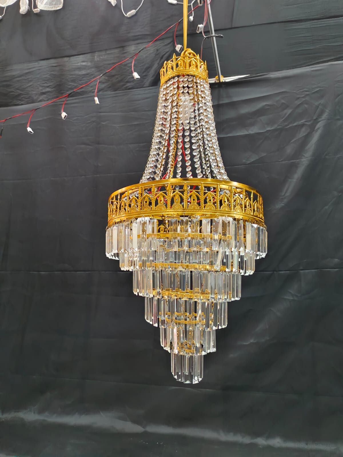 PATRI AND CRYSTAL WITH VEL CHANDELIER