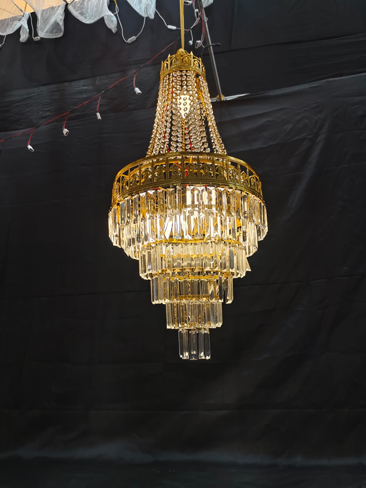 PATRI AND CRYSTAL WITH VEL CHANDELIER