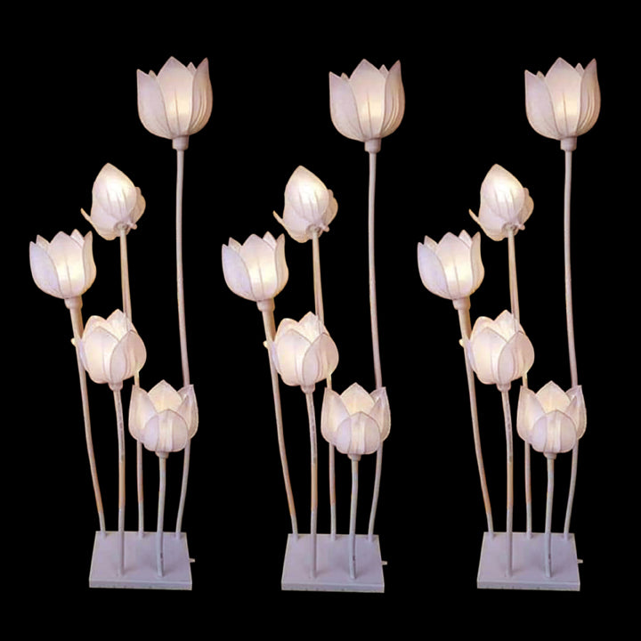 5 LIGHT LOTUS FLOWERS LIGHT STAND